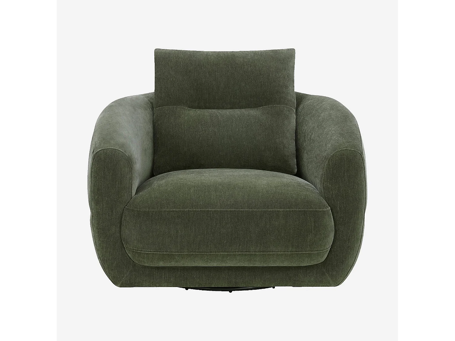 Habitat - Fauteuil pivotant en tissu - Vert sapin - Priano