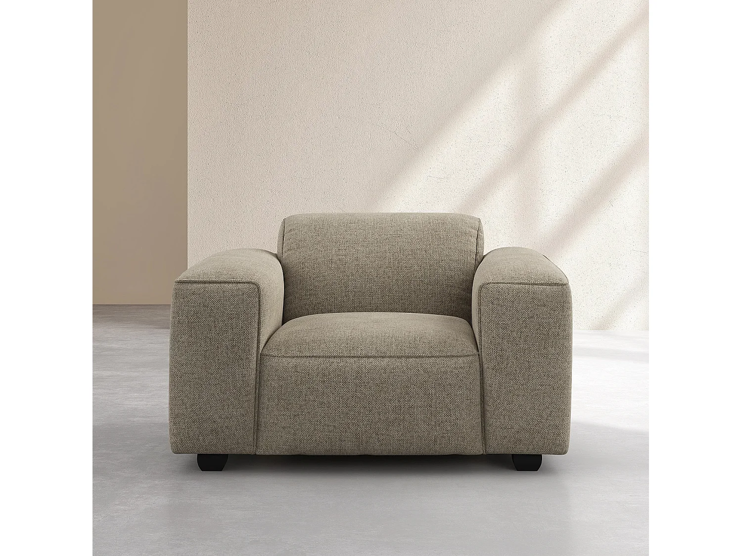 Habitat - Fauteuil en tissu chenille Nino - Grège - Posada II