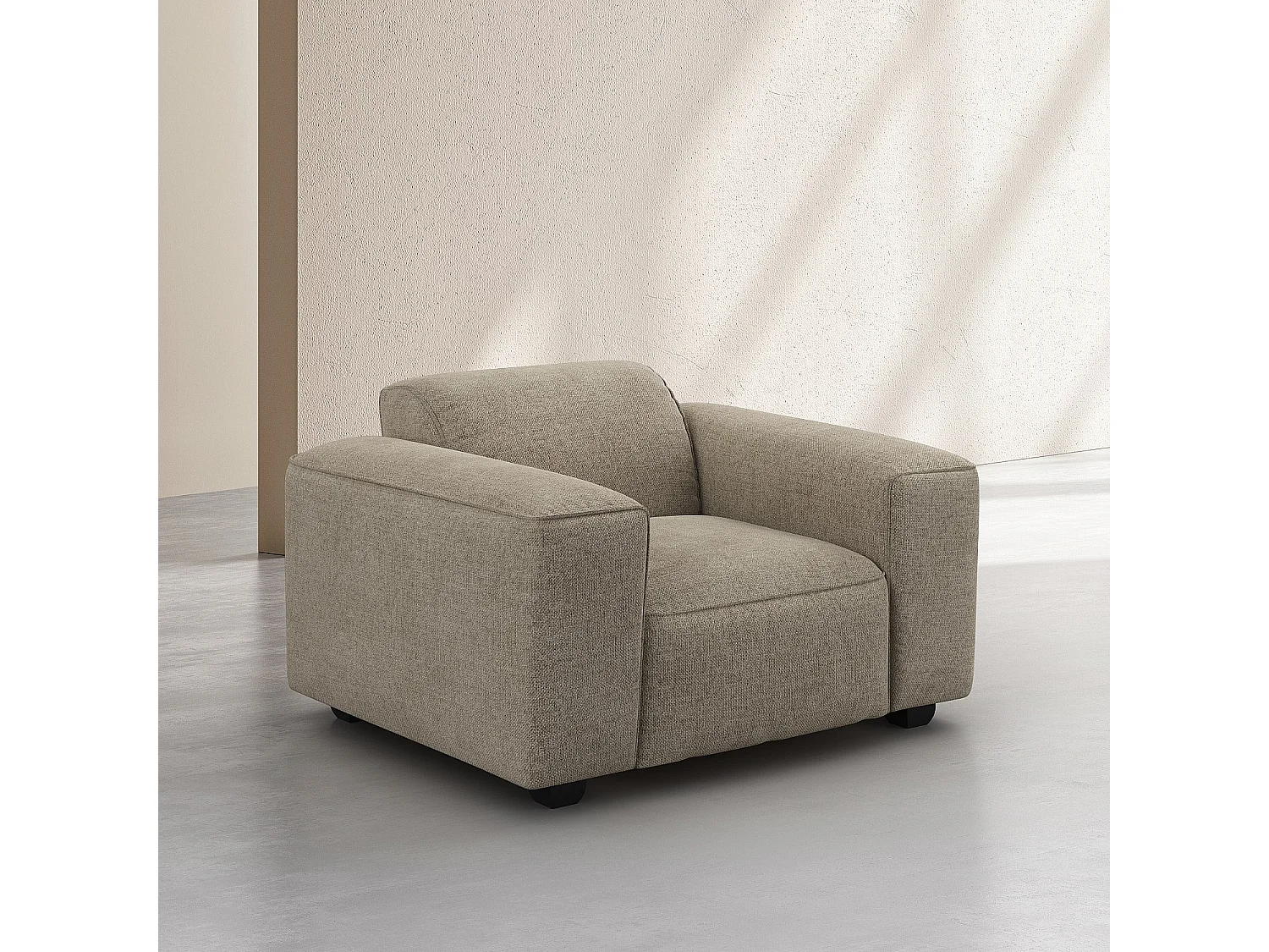 Habitat - Fauteuil en tissu chenille Nino - Grège - Posada II