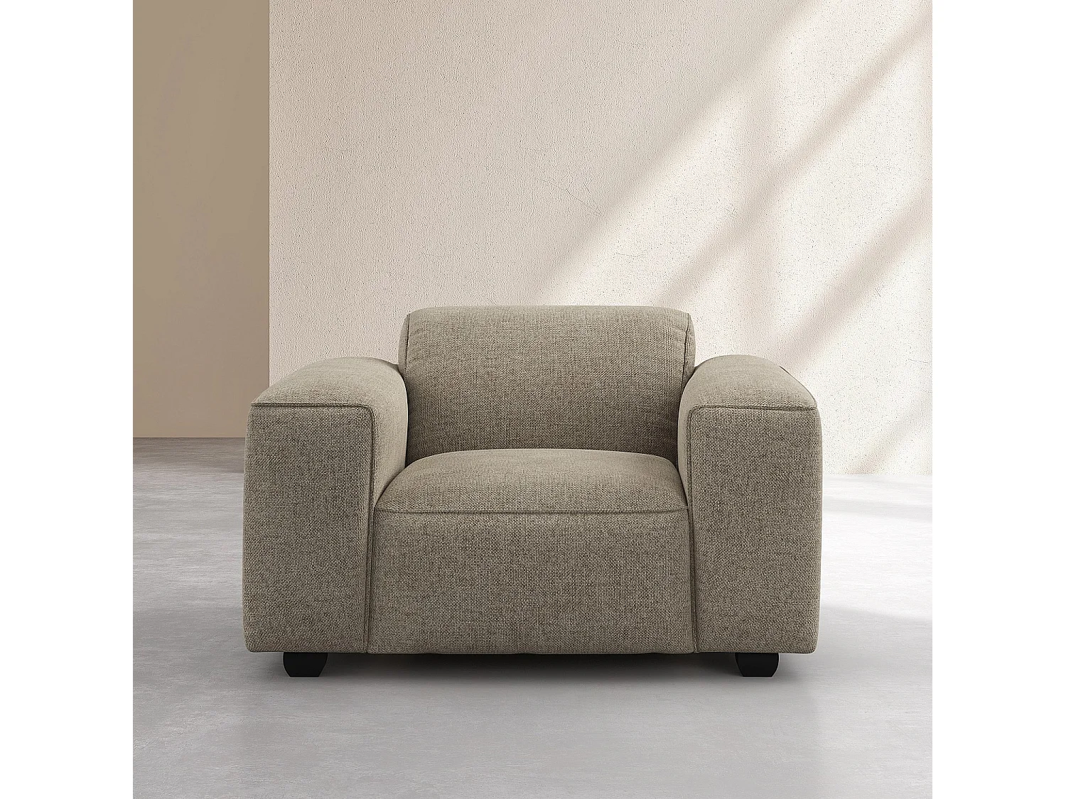 Habitat - Fauteuil en tissu chenille Nino - Grège - Posada II