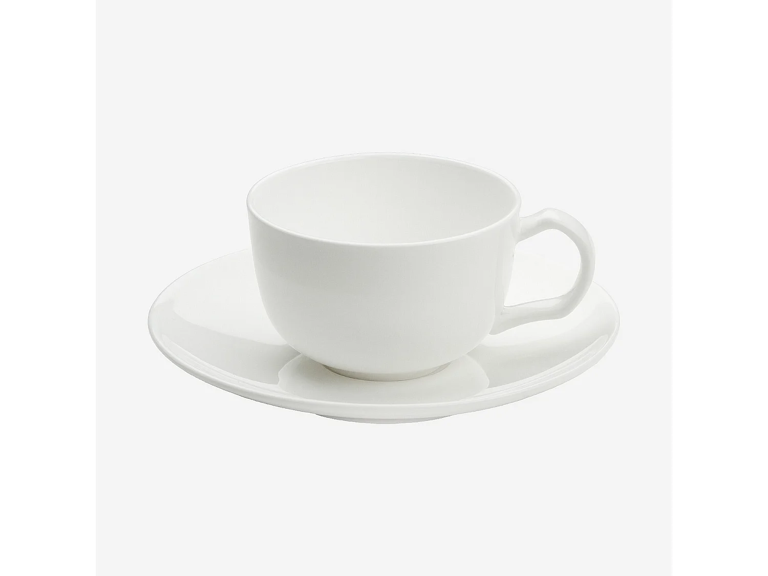 Habitat - Lot de 6 tasses à espresso avec soucoupes en porcelaine - 9,5 cl - Blanc - Taidu II