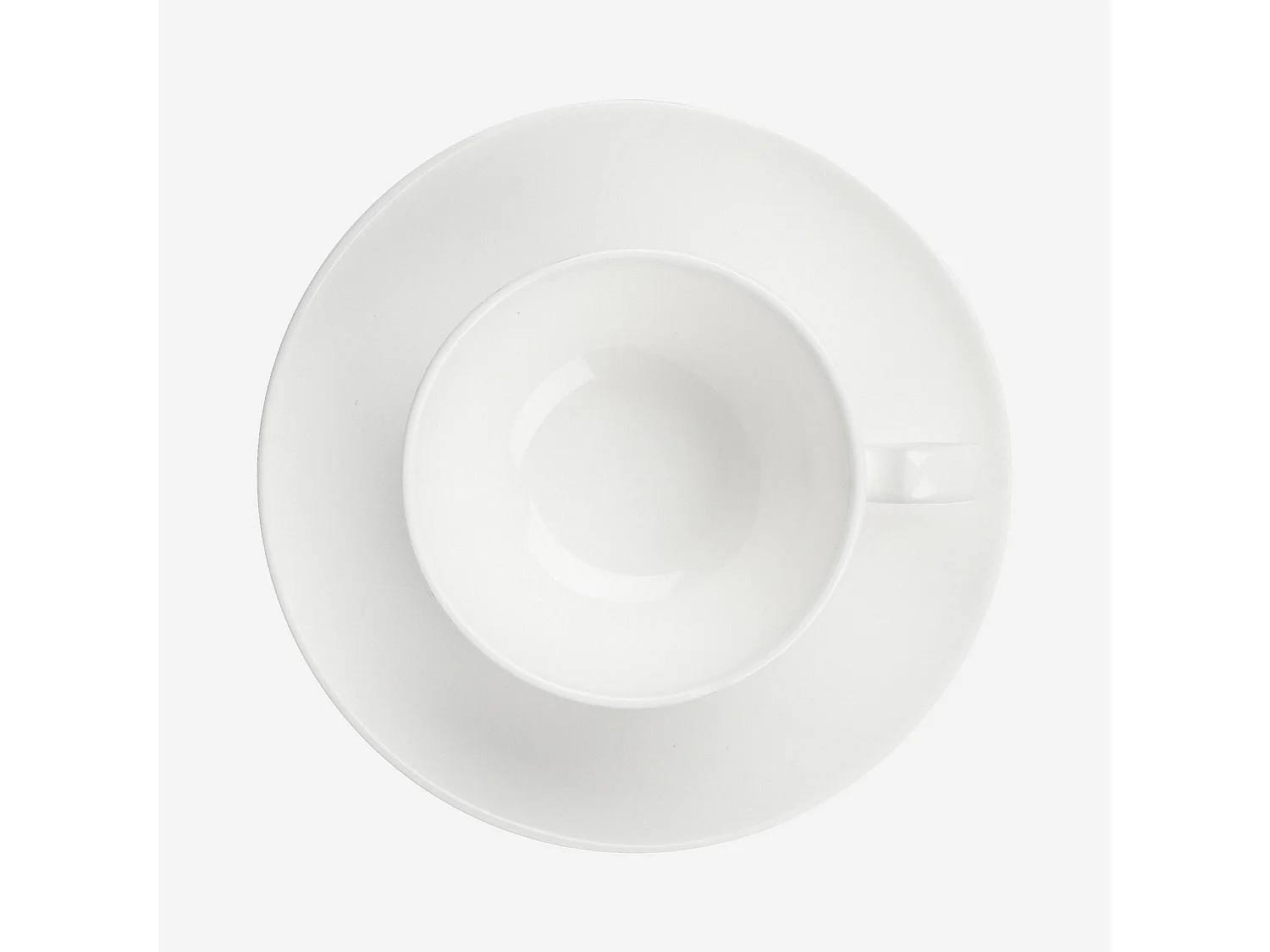 Habitat - Lot de 6 tasses à espresso avec soucoupes en porcelaine - 9,5 cl - Blanc - Taidu II