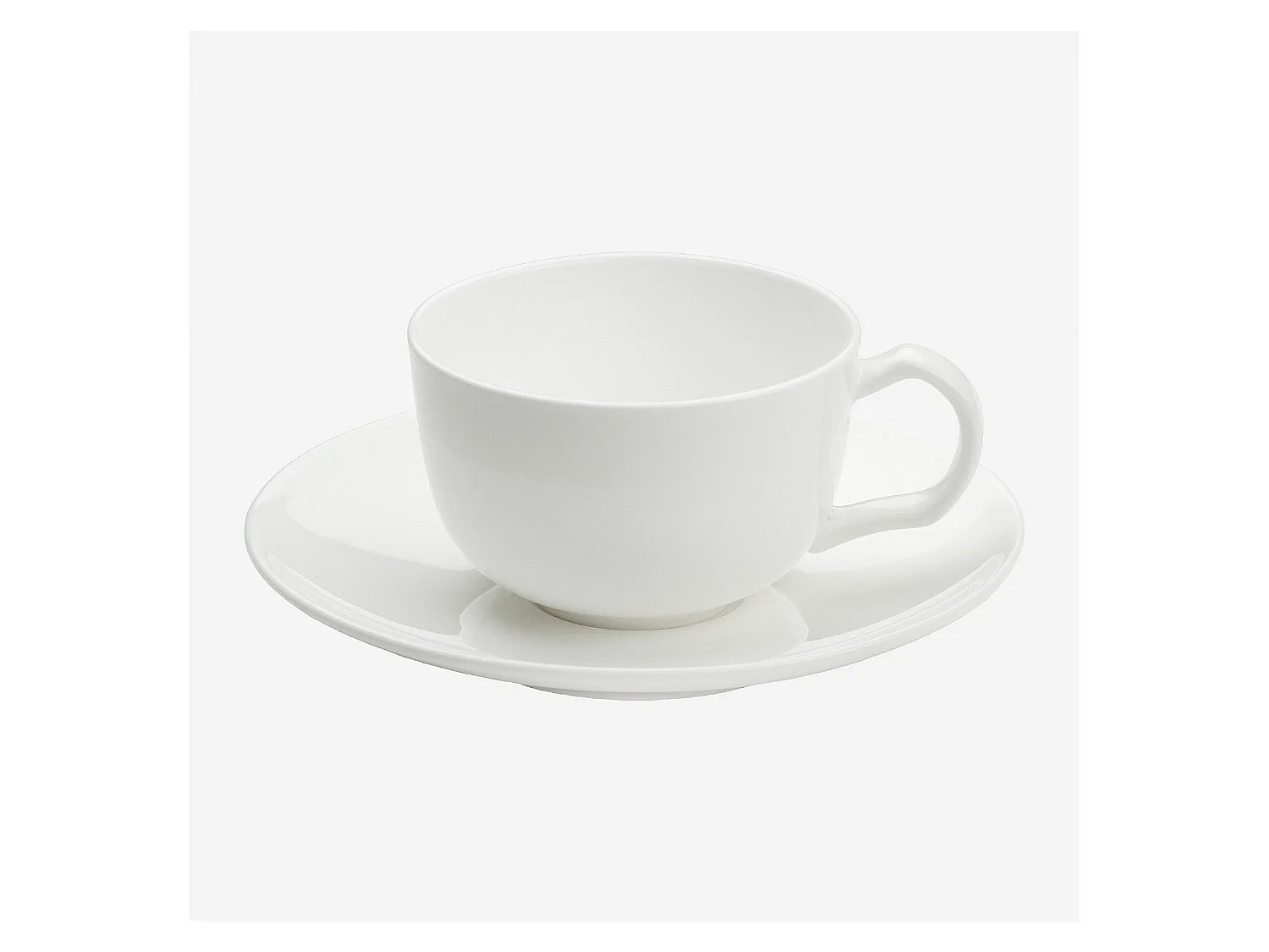 Habitat - Lot de 6 tasses à espresso avec soucoupes en porcelaine - 9,5 cl - Blanc - Taidu II