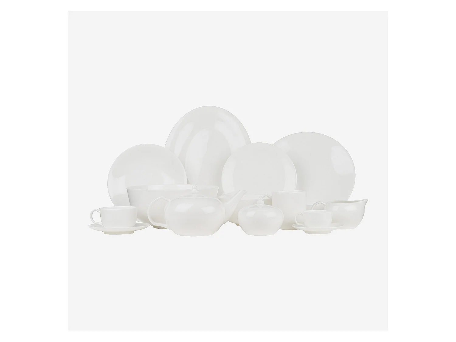 Habitat - Lot de 6 tasses à espresso avec soucoupes en porcelaine - 9,5 cl - Blanc - Taidu II