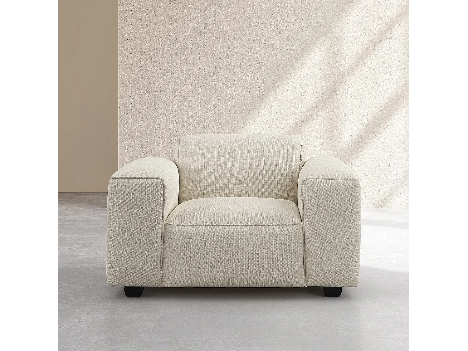 Habitat - Fauteuil en tissu chenille Nino - Crème - Posada II