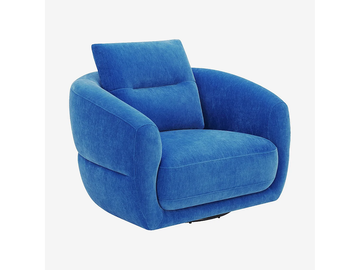Habitat - Fauteuil pivotant en tissu - Bleu électrique - Priano