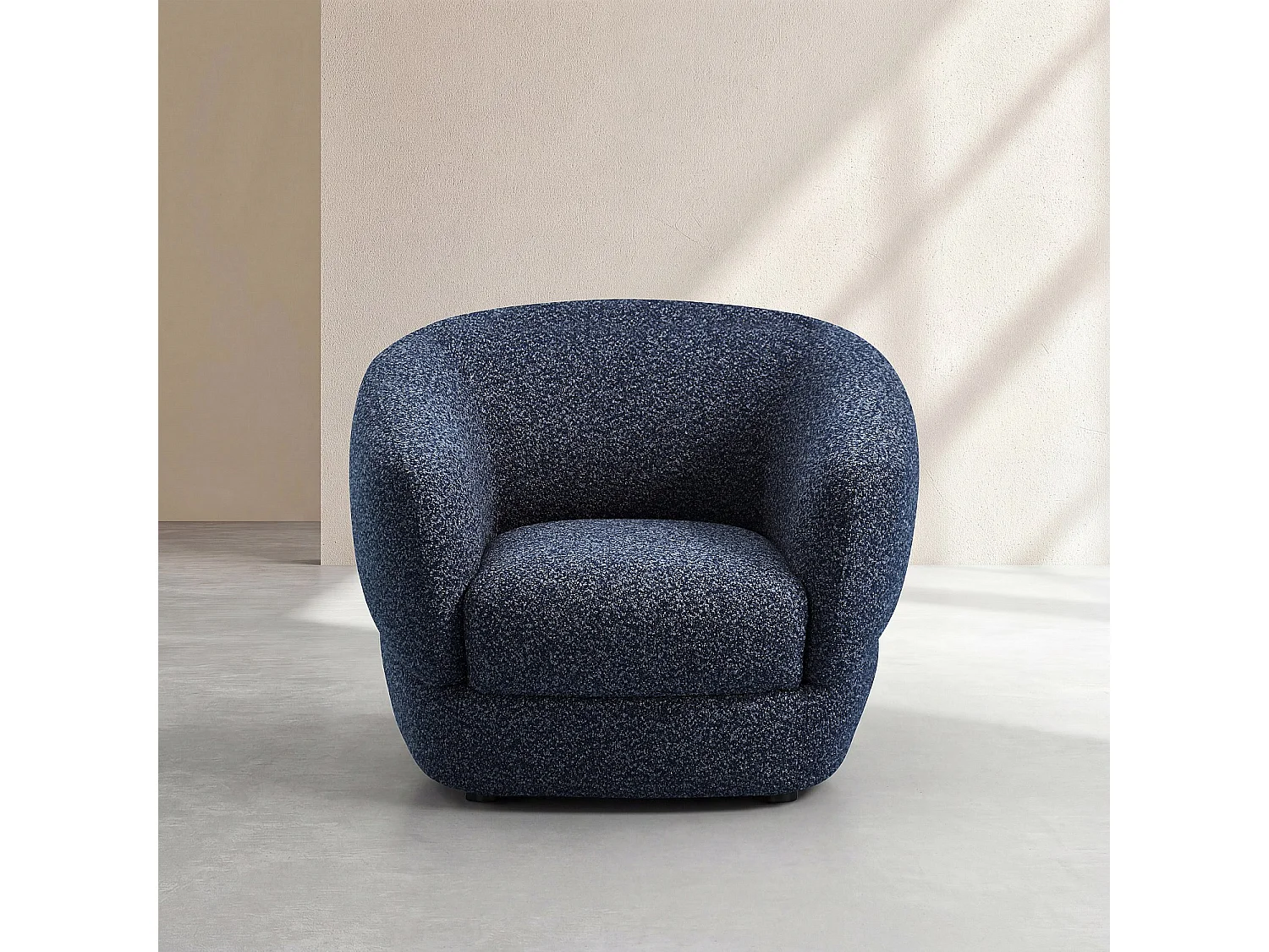 Habitat - Fauteuil en tissu bouclette courte - Bleu nuit - Teglio