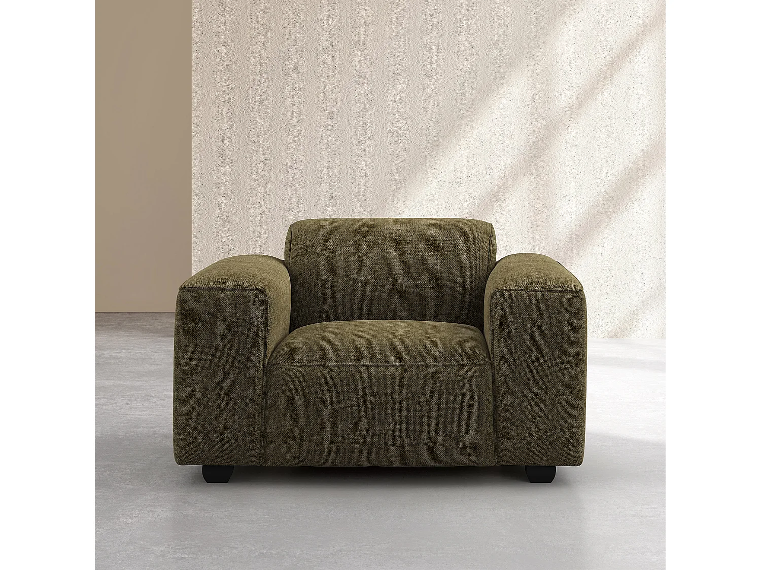 Habitat - Fauteuil en tissu chenille Nino - Vert mousse - Posada II