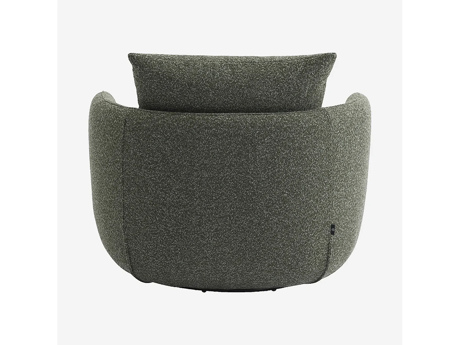 Habitat - Fauteuil pivotant en tissu bouclette garni de plumes - Vert kaki - Monza