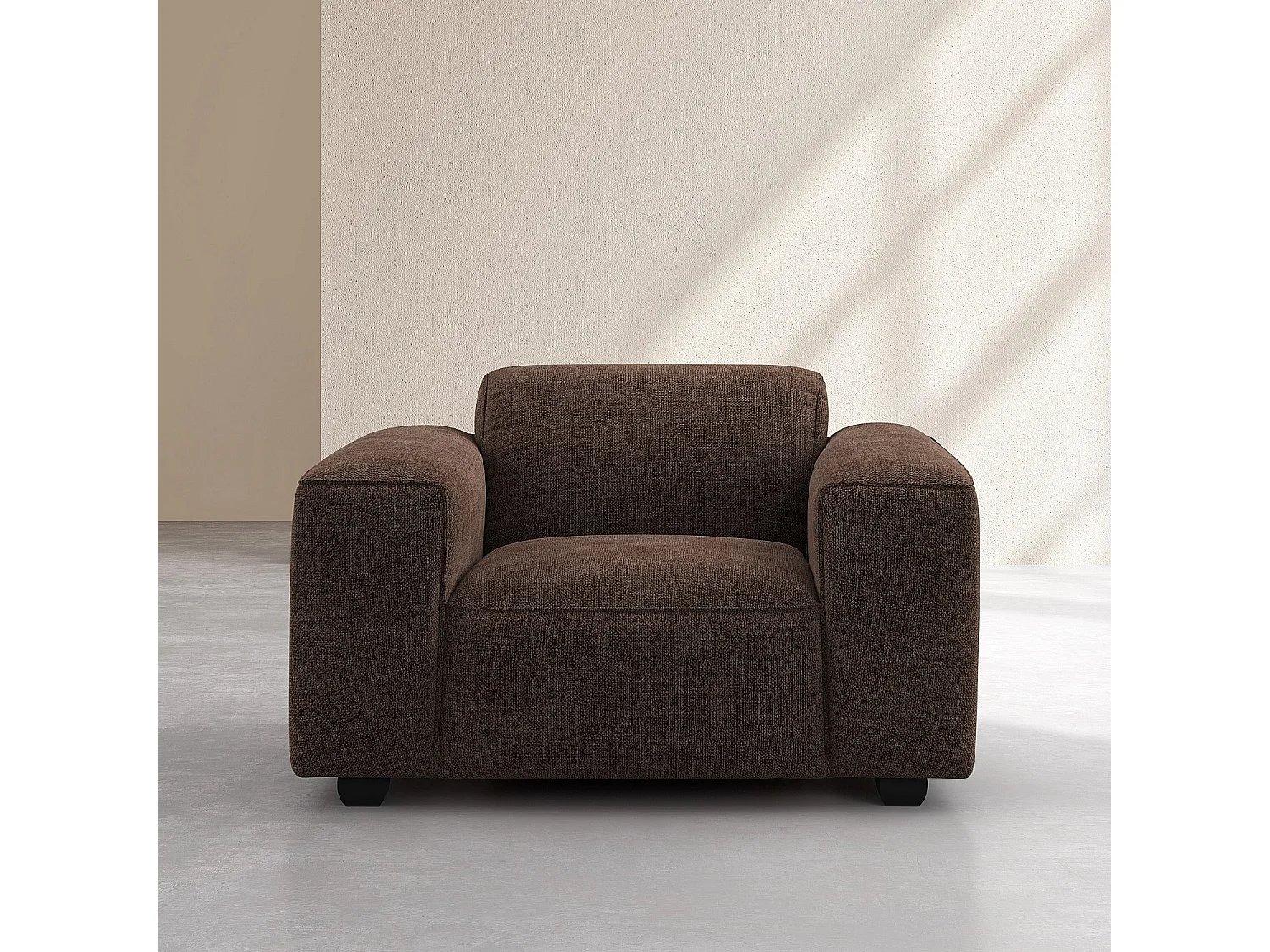 Habitat - Fauteuil en tissu chenille Nino - Chocolat - Posada II