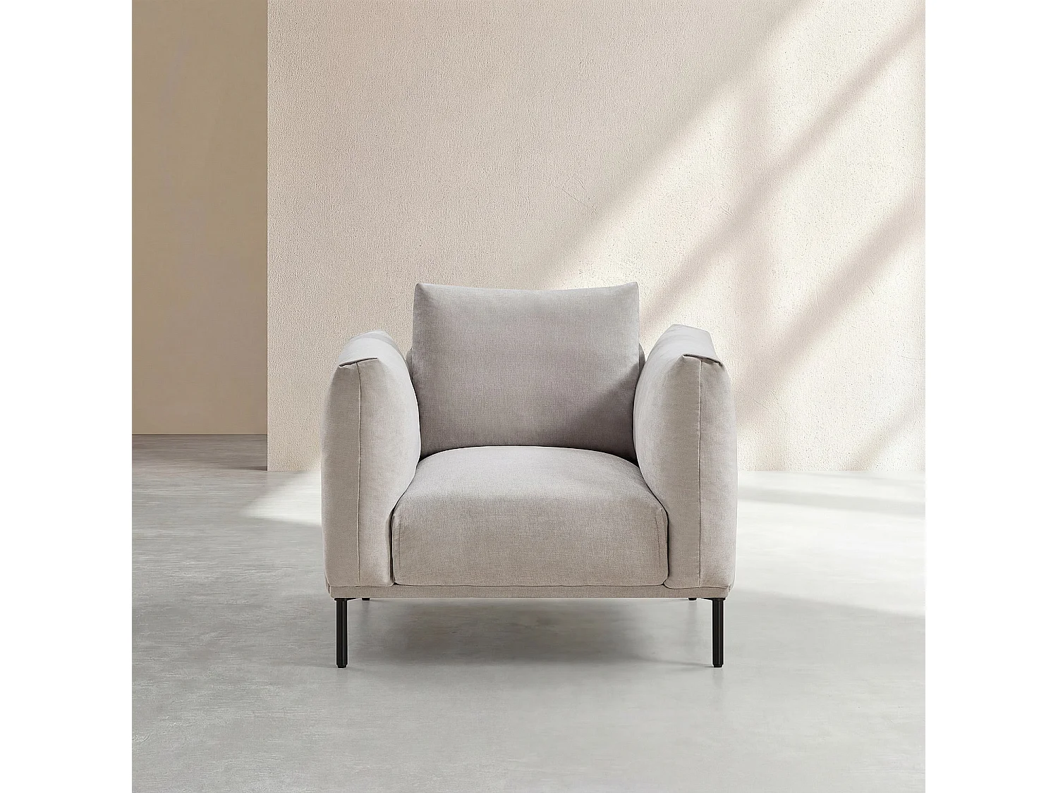 Habitat - Fauteuil en tissu garni de plumes - Gris polaire - Amami