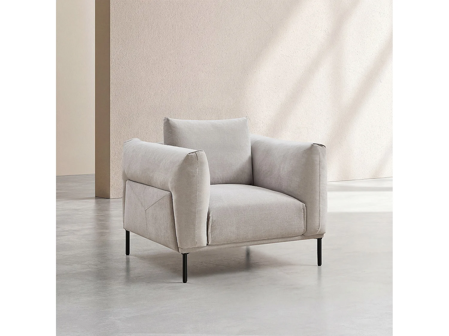 Habitat - Fauteuil en tissu garni de plumes - Gris polaire - Amami
