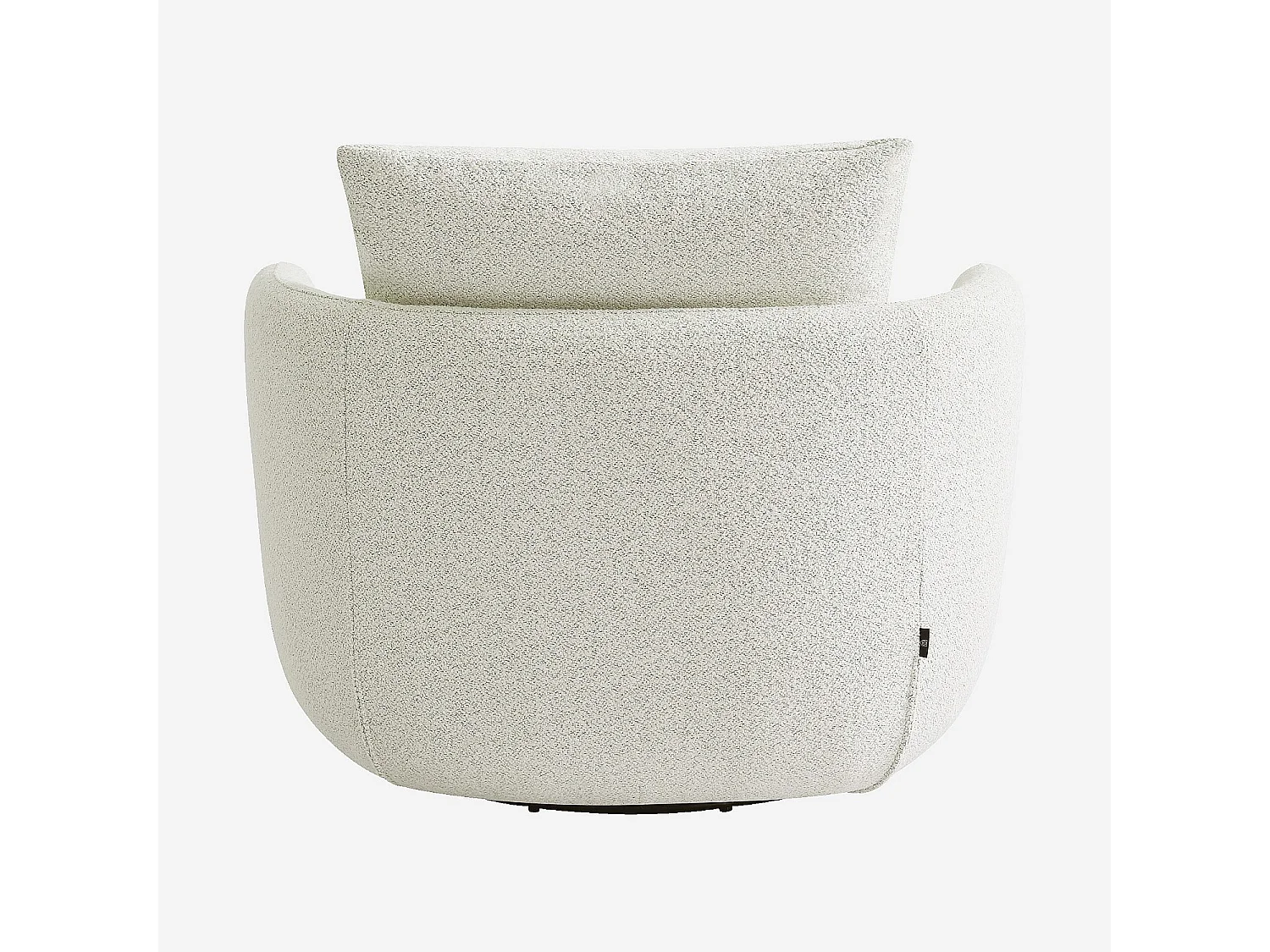 Habitat - Fauteuil pivotant en tissu bouclette garni de plumes - Ivoire - Monza