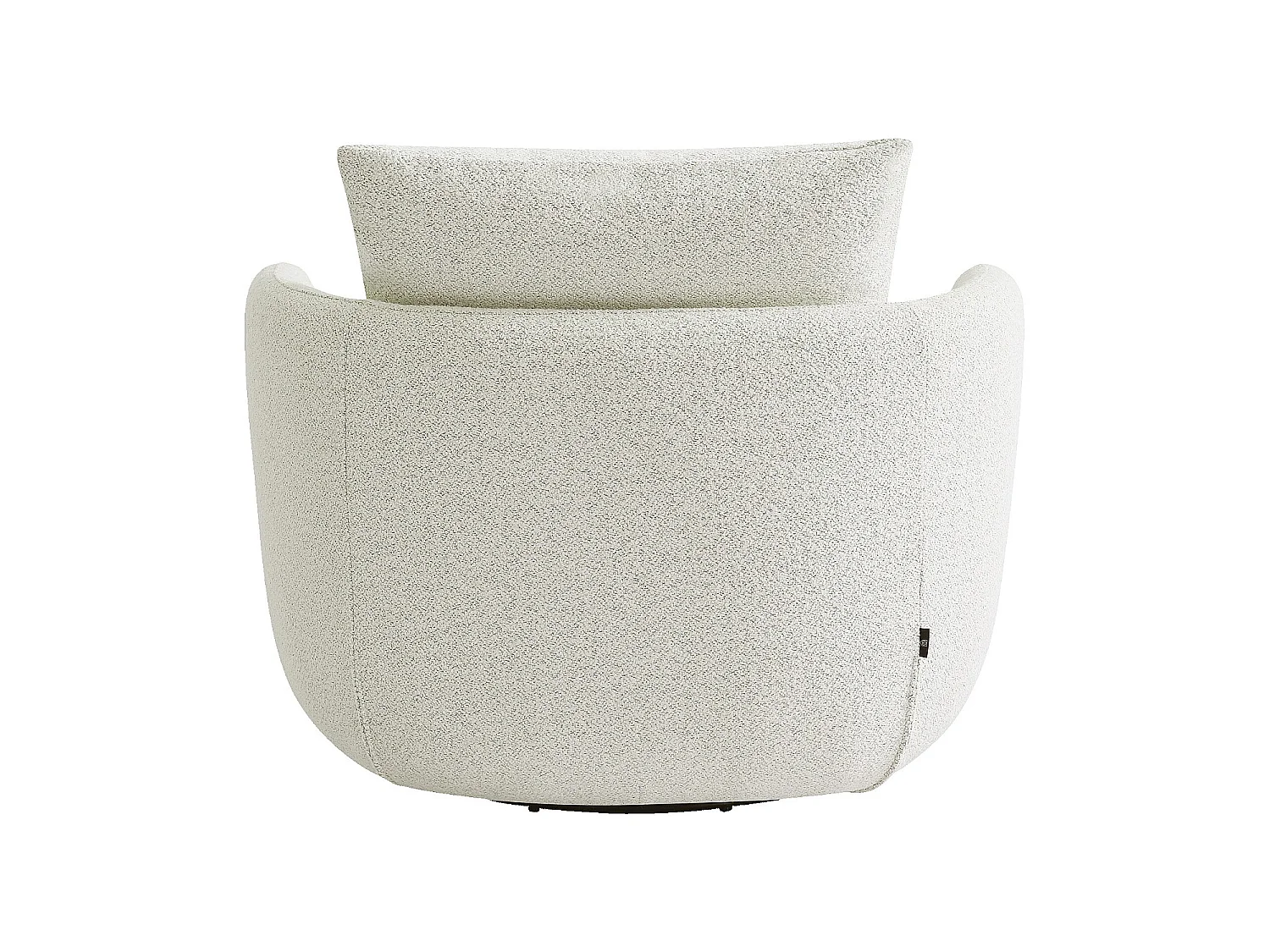 Habitat - Fauteuil pivotant en tissu bouclette garni de plumes - Ivoire - Monza
