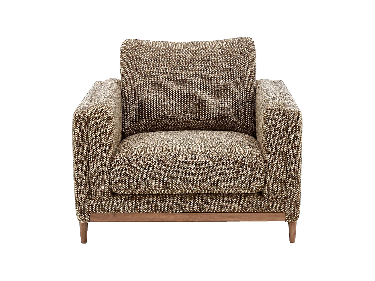 Habitat - Fauteuil en tissu texturé et bois - Marron noisette - Urbino