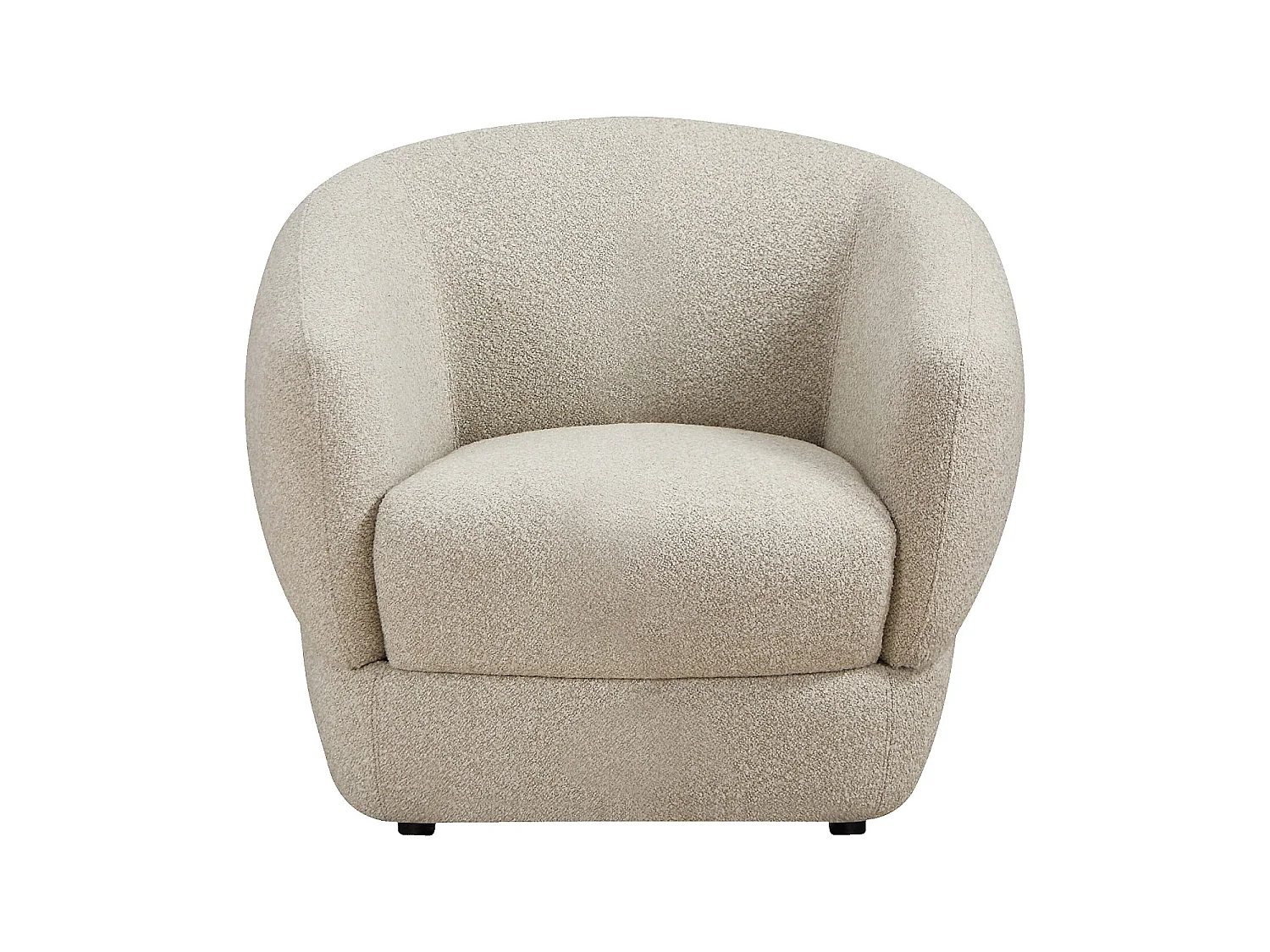 Habitat - Fauteuil en tissu bouclette courte - Beige - Teglio