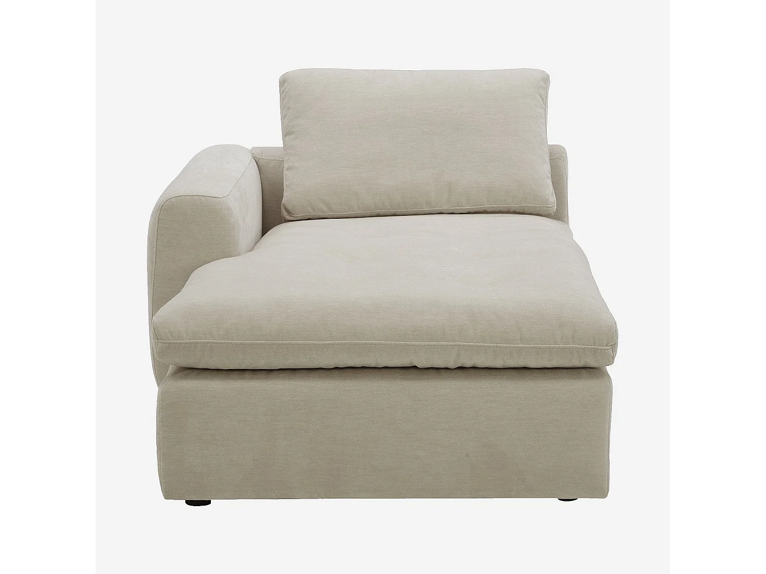 Habitat - Méridienne d'angle gauche en tissu - Beige meringue - Ameria