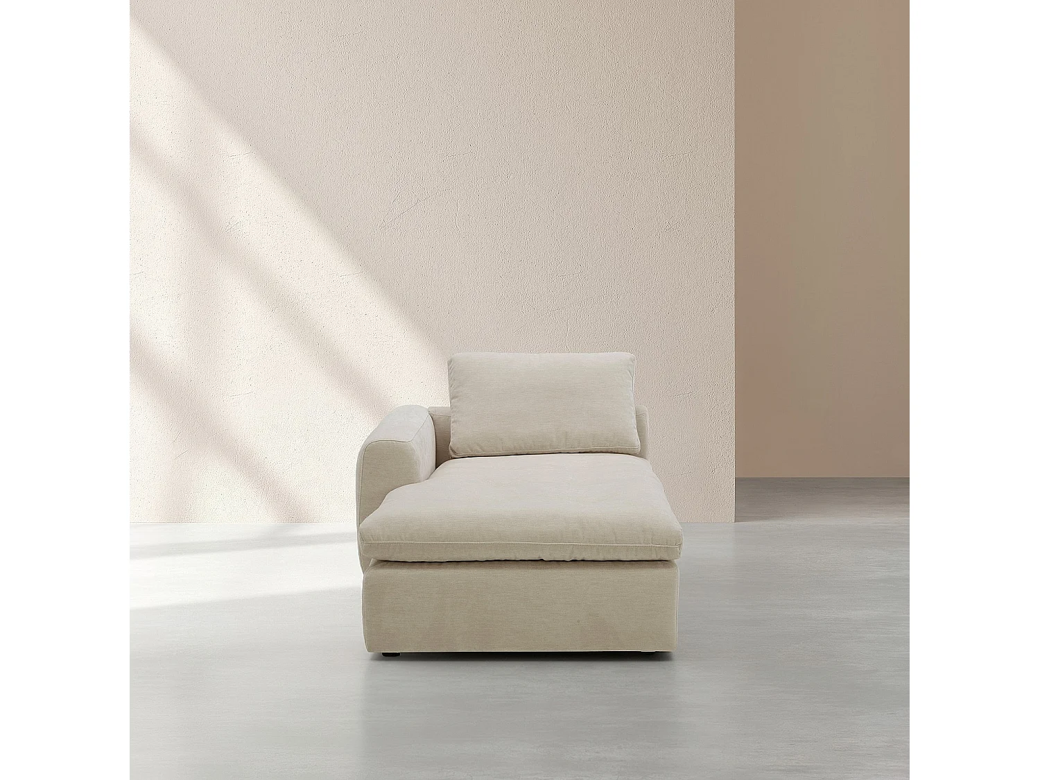 Habitat - Méridienne d'angle gauche en tissu - Beige meringue - Ameria