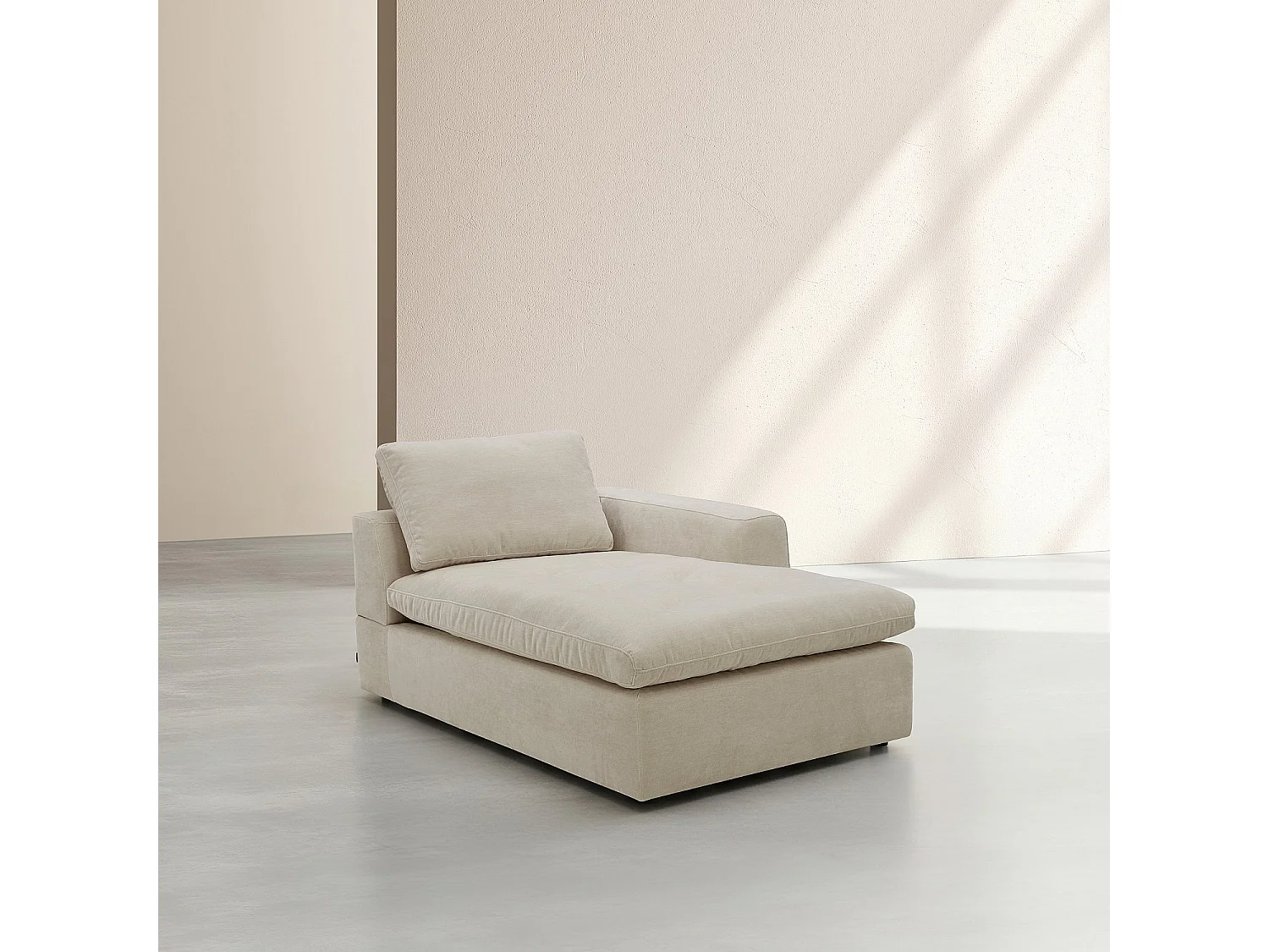 Habitat - Méridienne d'angle droit en tissu - Beige meringue - Ameria
