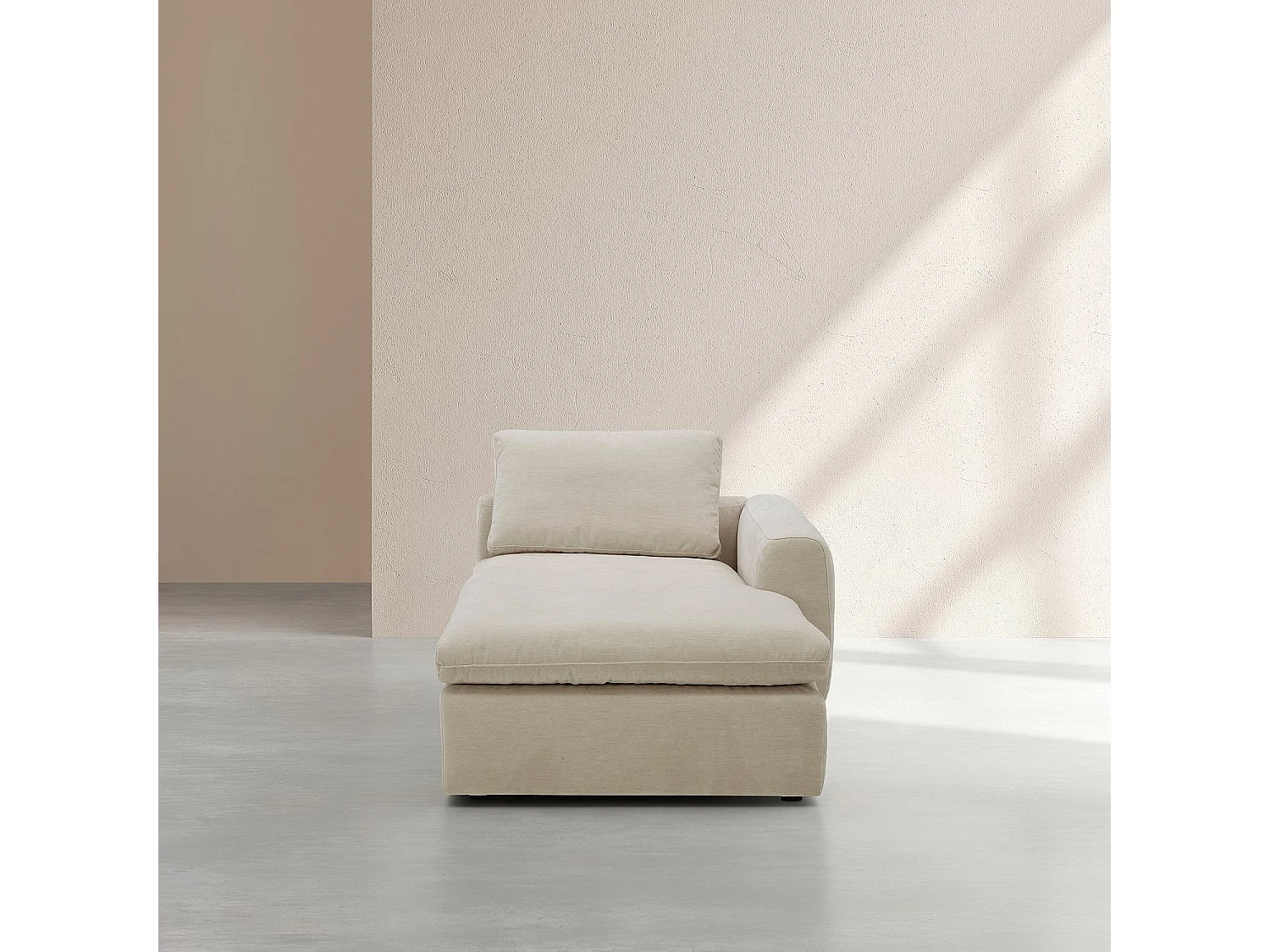 Habitat - Méridienne d'angle droit en tissu - Beige meringue - Ameria