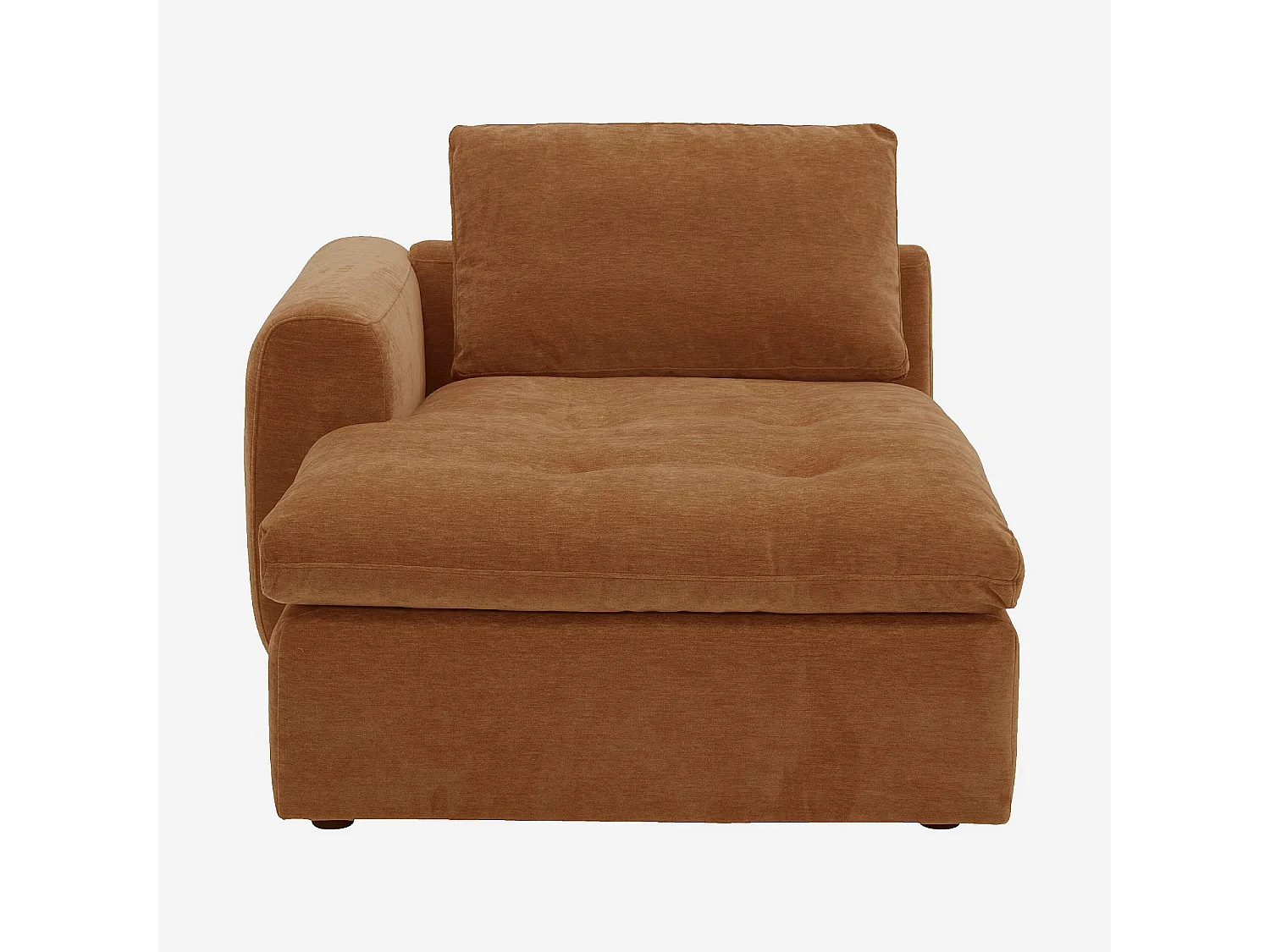 Habitat - Méridienne d'angle gauche en tissu - Marron noisette - Ameria