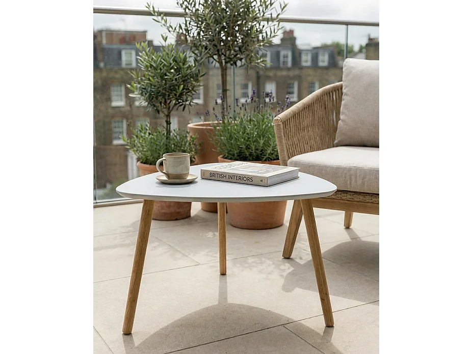 Malme Extra Large Outdoor Side Table for Balcony & Patio in Chalk Grey