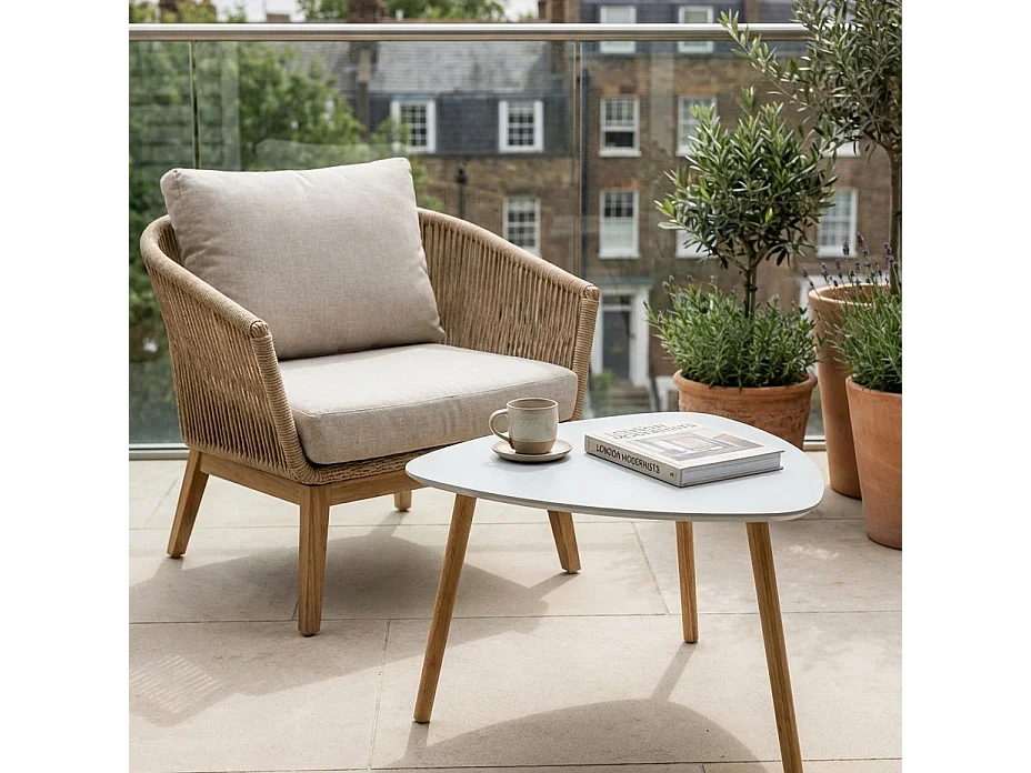 Malme Extra Large Outdoor Side Table for Balcony & Patio in Chalk Grey