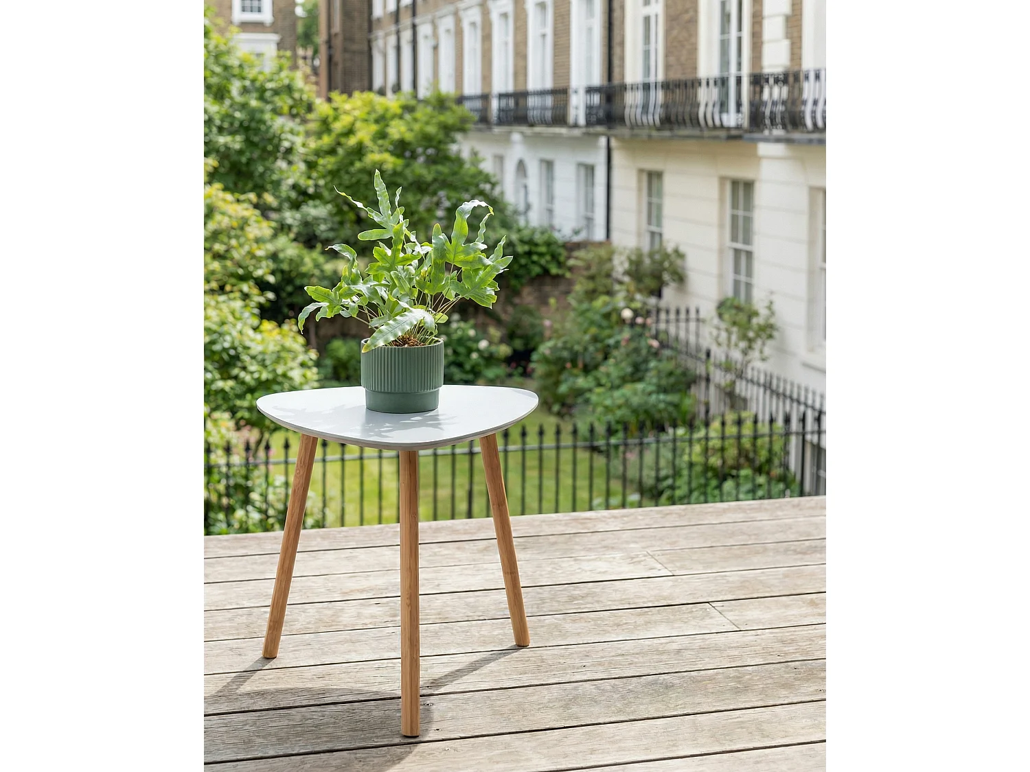 Malme Large Outdoor Side Table for Balcony & Patio in Chalk Grey