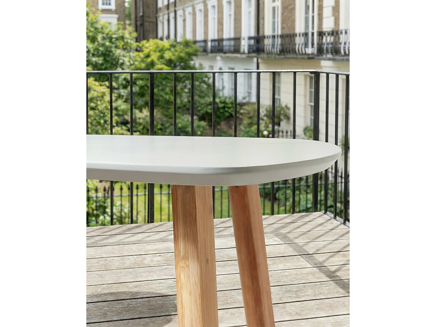 Malme Large Outdoor Side Table for Balcony & Patio in Chalk Grey