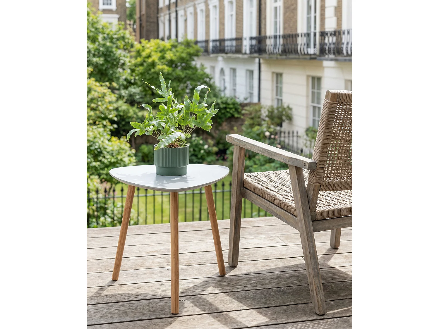 Malme Large Outdoor Side Table for Balcony & Patio in Chalk Grey
