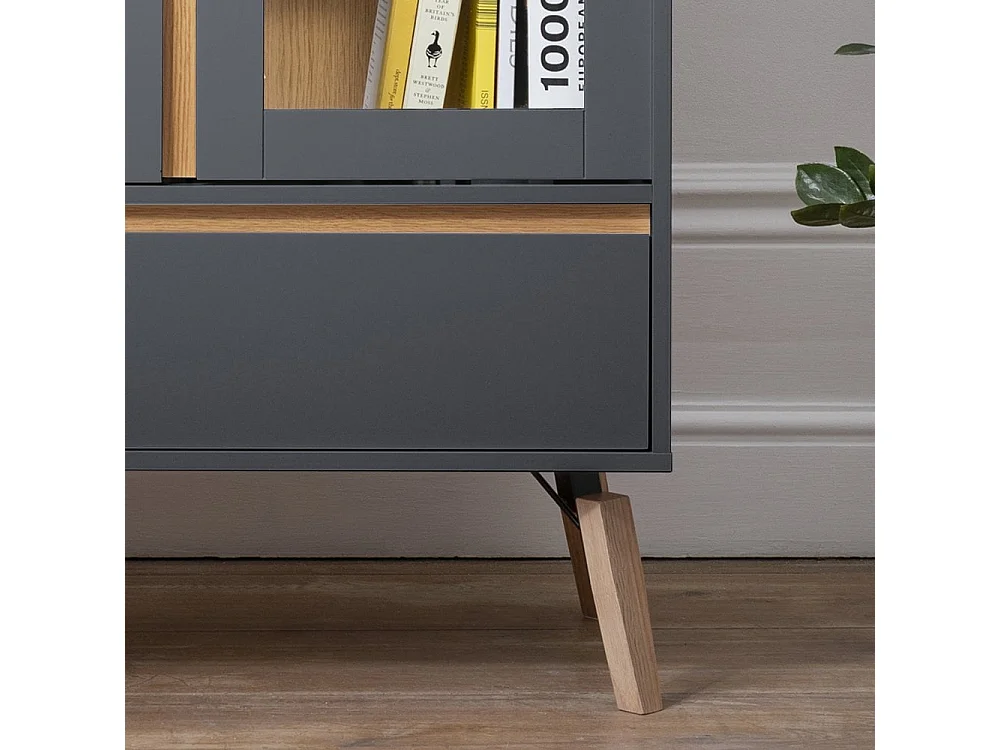 Noa & Nani Otto Display Cabinet Dresser in Grey and Natural Pine