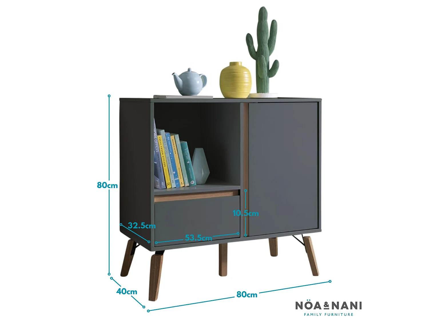 Noa & Nani Otto Sideboard Small with Drawer in Grey
