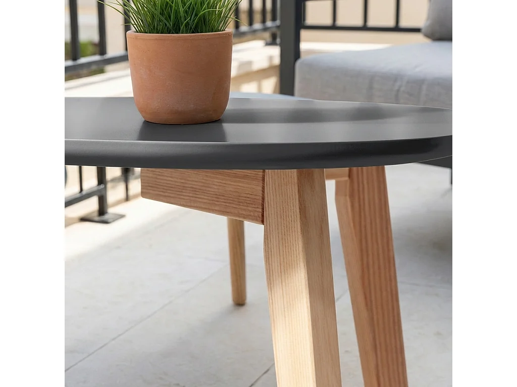 Malme Extra Large Outdoor Side Table for Balcony & Patio in Storm Grey
