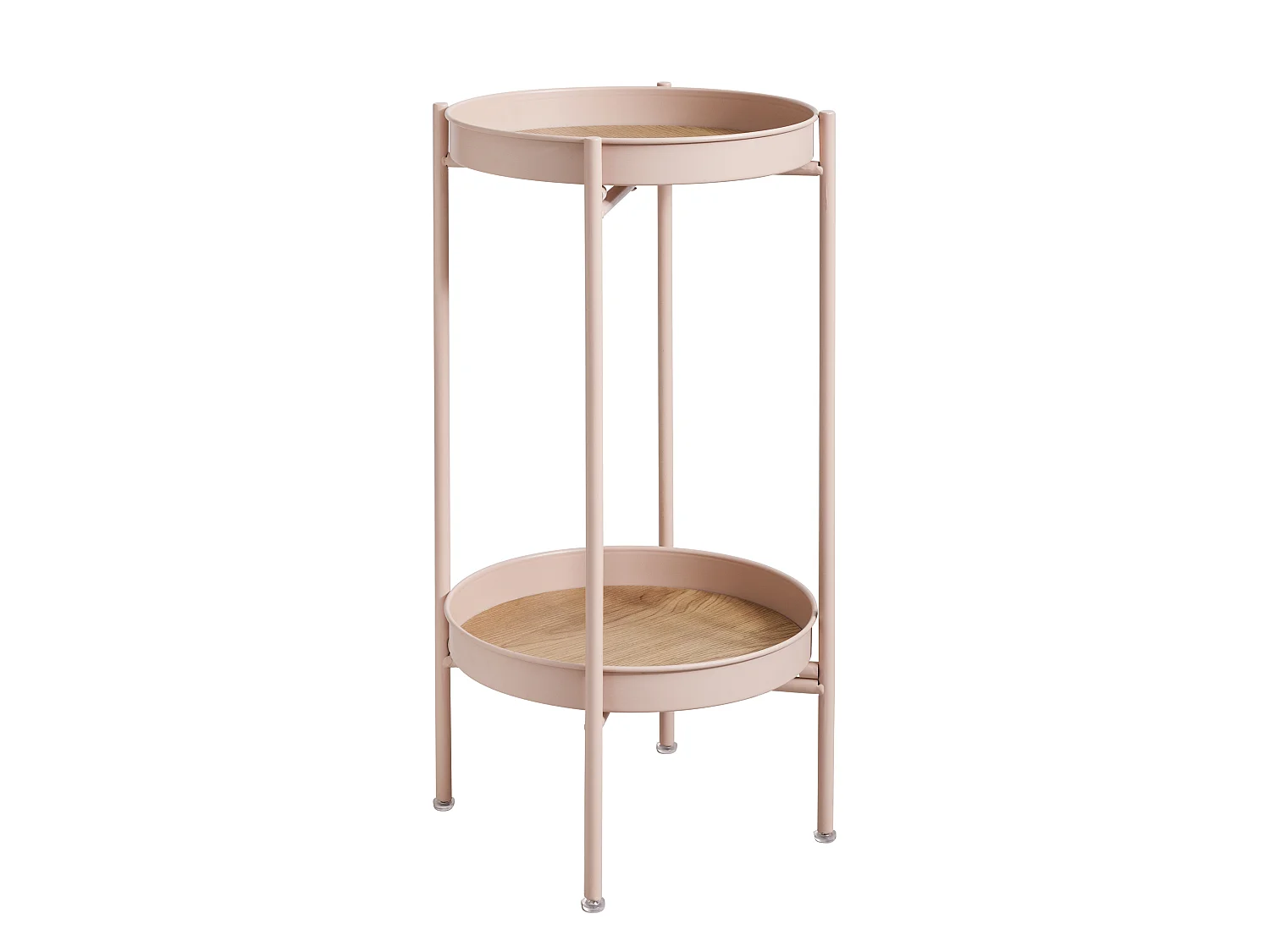 Noa & Nani Flora Round Small Metal Side Table End Occasional Table in Pink