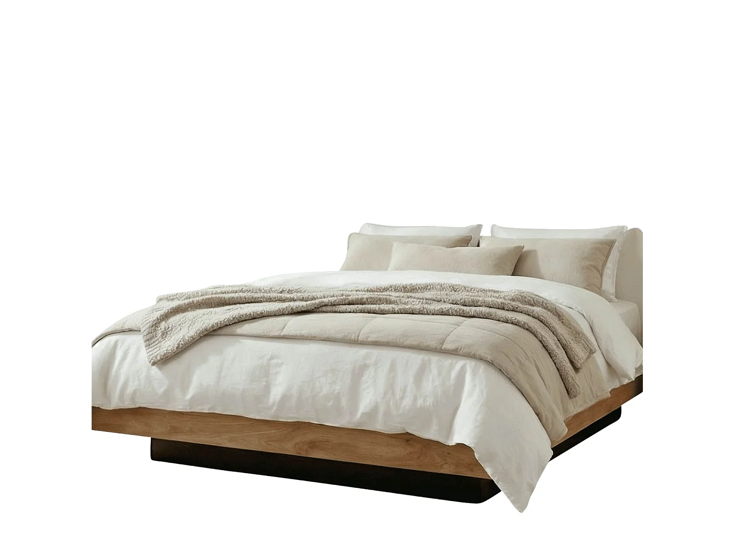 Noa & Nani Koping Double Gas Lift Ottoman Bed with Storage in Natural Pine