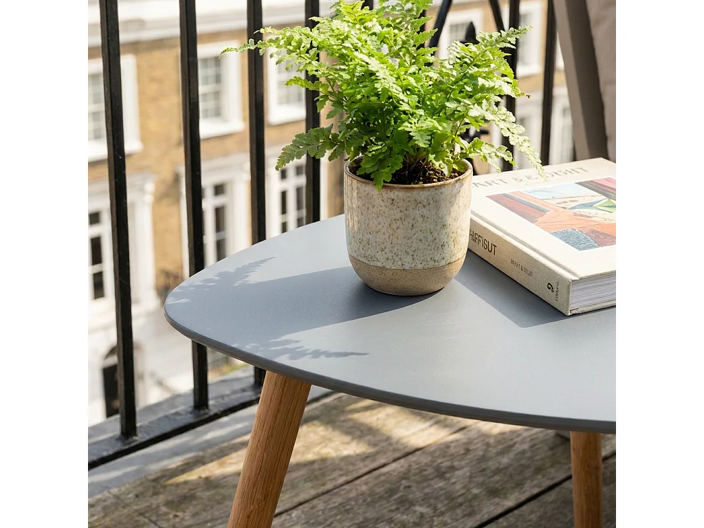Malme Large Outdoor Side Table for Balcony & Patio in Storm Grey