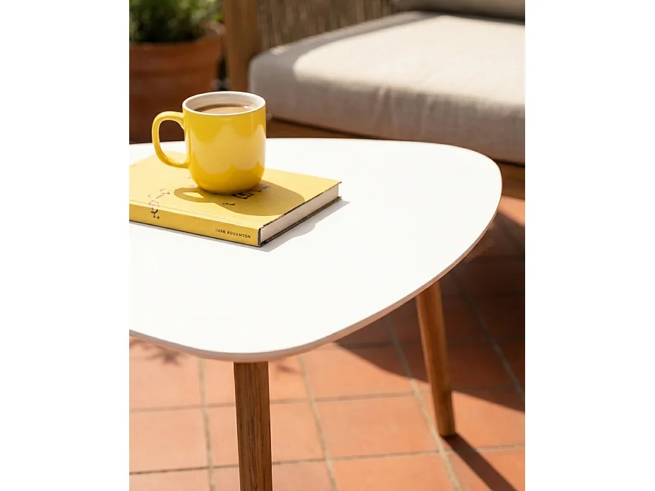 Malme Extra Large Outdoor Side Table for Balcony & Patio in White