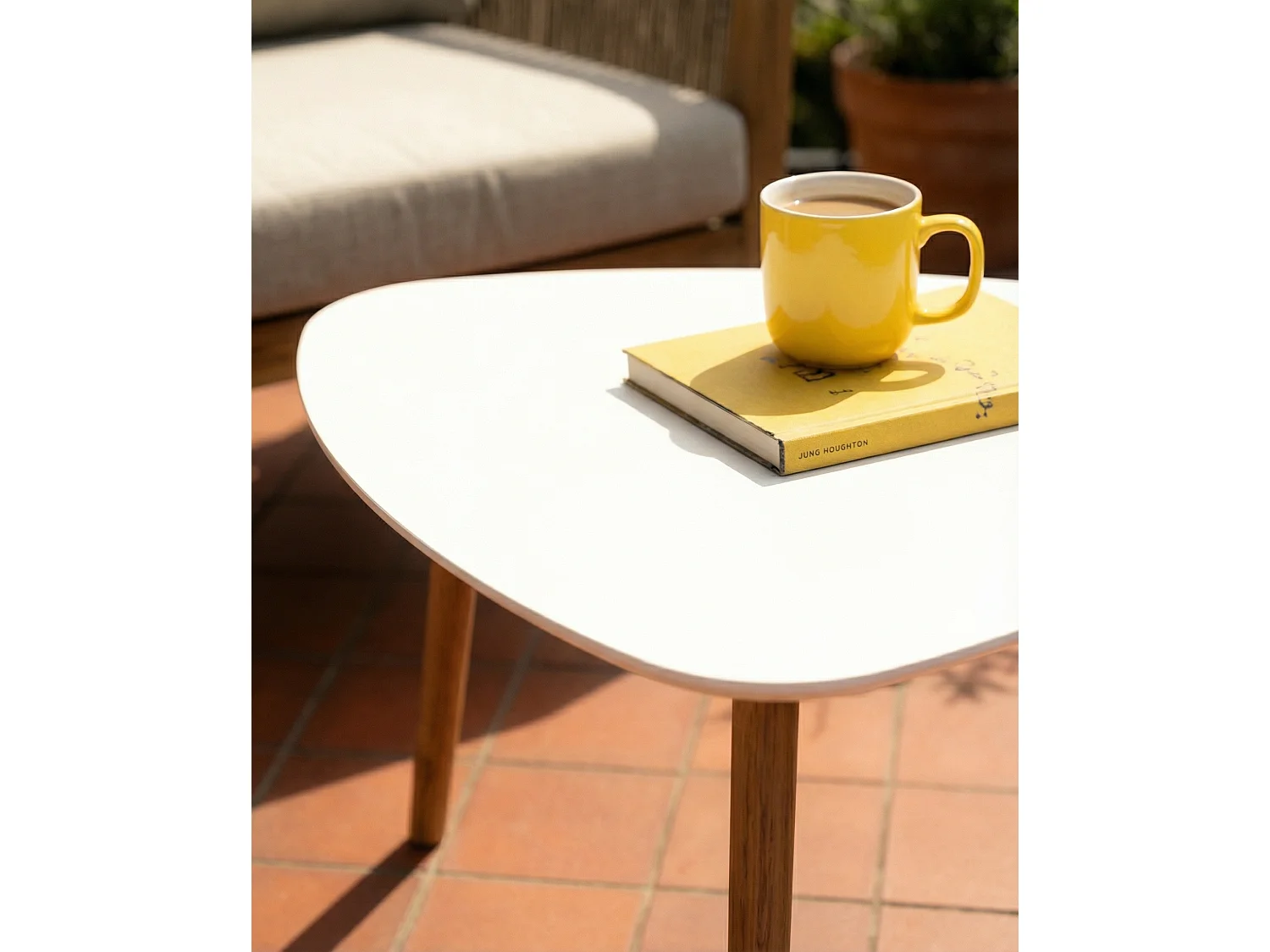 Malme Extra Large Outdoor Side Table for Balcony & Patio in White