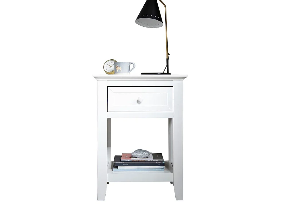 Noa & Nani Torsby Bedside Table with Drawer in White
