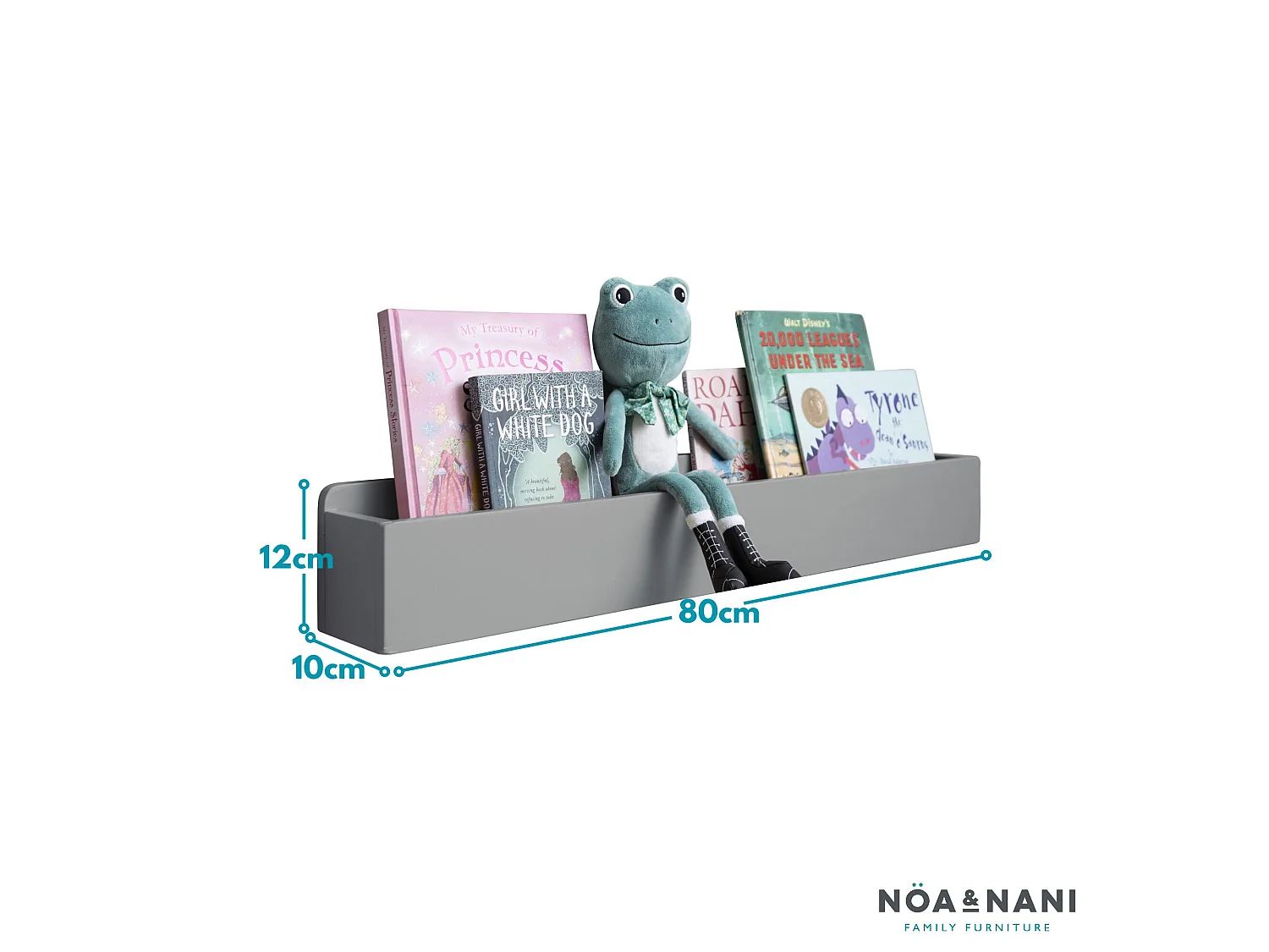 Noa & Nani Mia Trough Floating Storage Shelf in Silk Grey