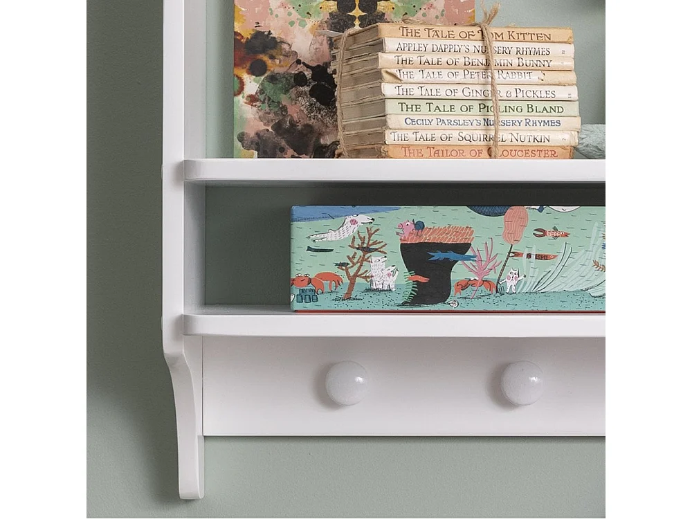 Noa & Nani Hege Double Shelf with Coat Hook in White