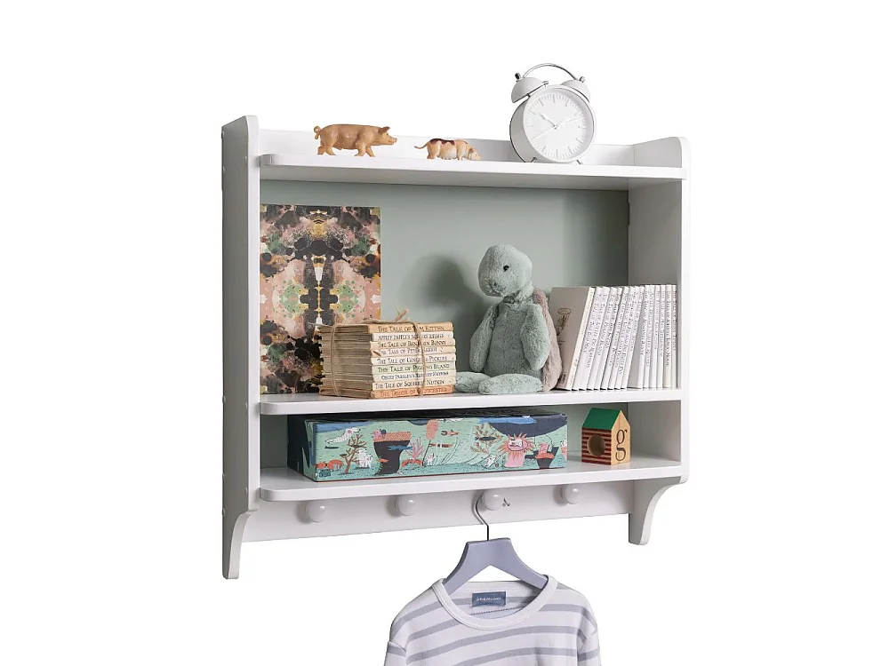 Noa & Nani Hege Double Shelf with Coat Hook in White