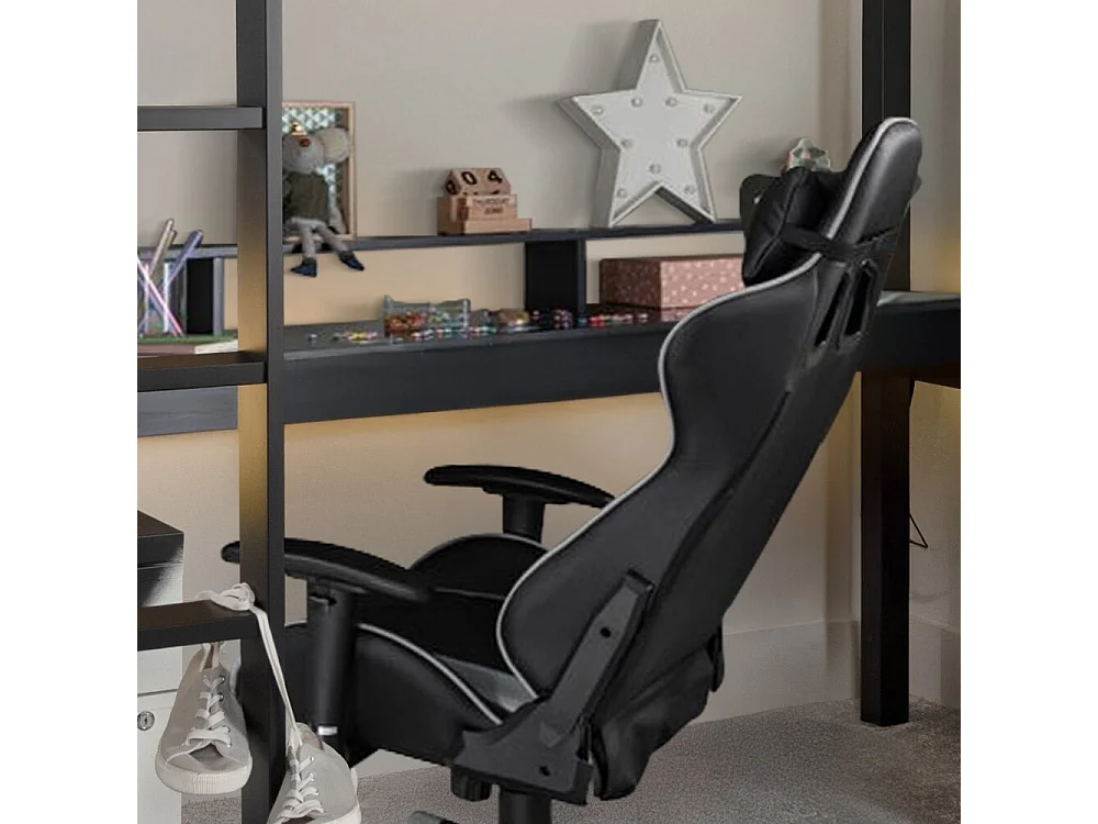 Noa & Nani Vortex Gaming Station High Sleeper Kids Cabin Bed with Desk in Black