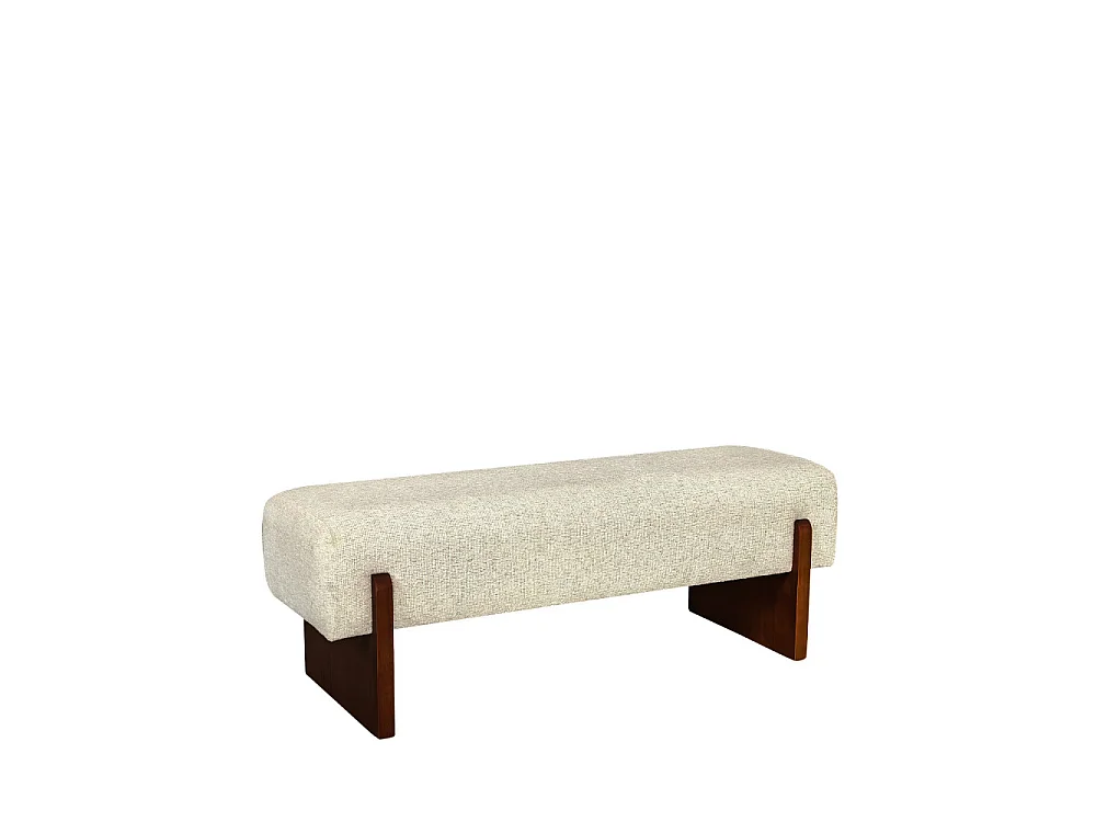 Sally - Banc en tissu et bois - Beige