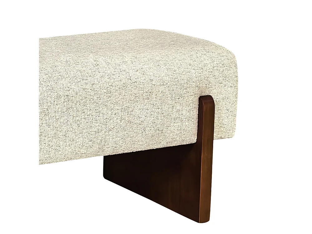 Sally - Banc en tissu et bois - Beige
