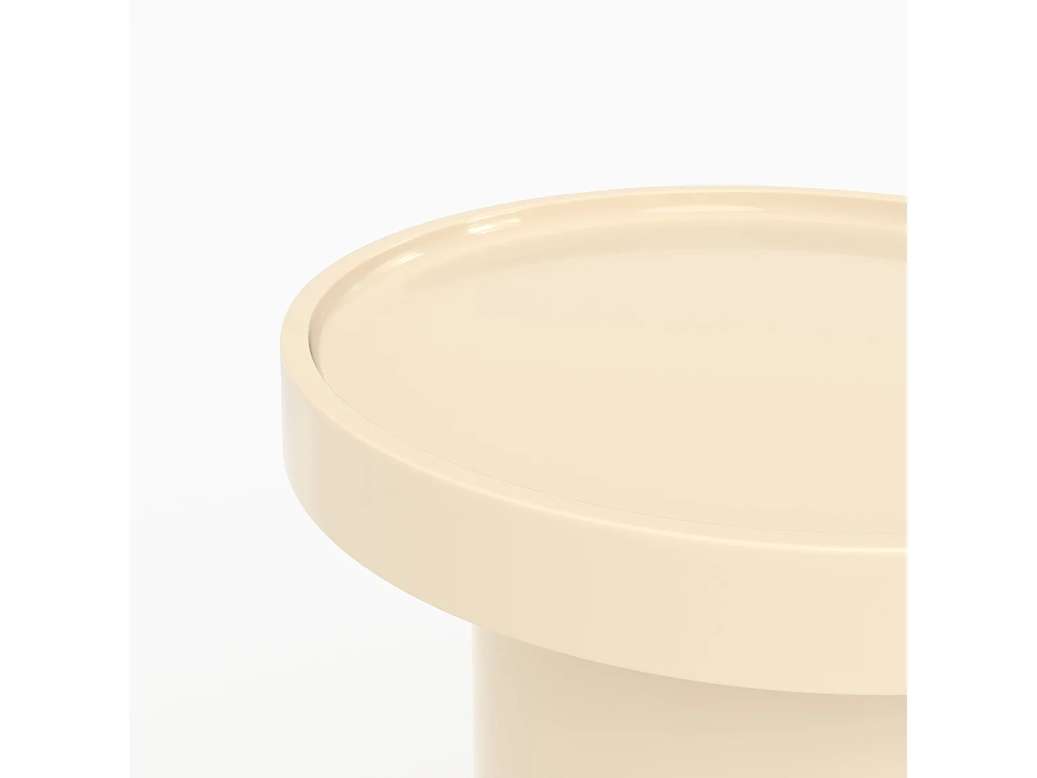 Mesa auxiliar lacada blanca en MDF, D40 cm - Nora