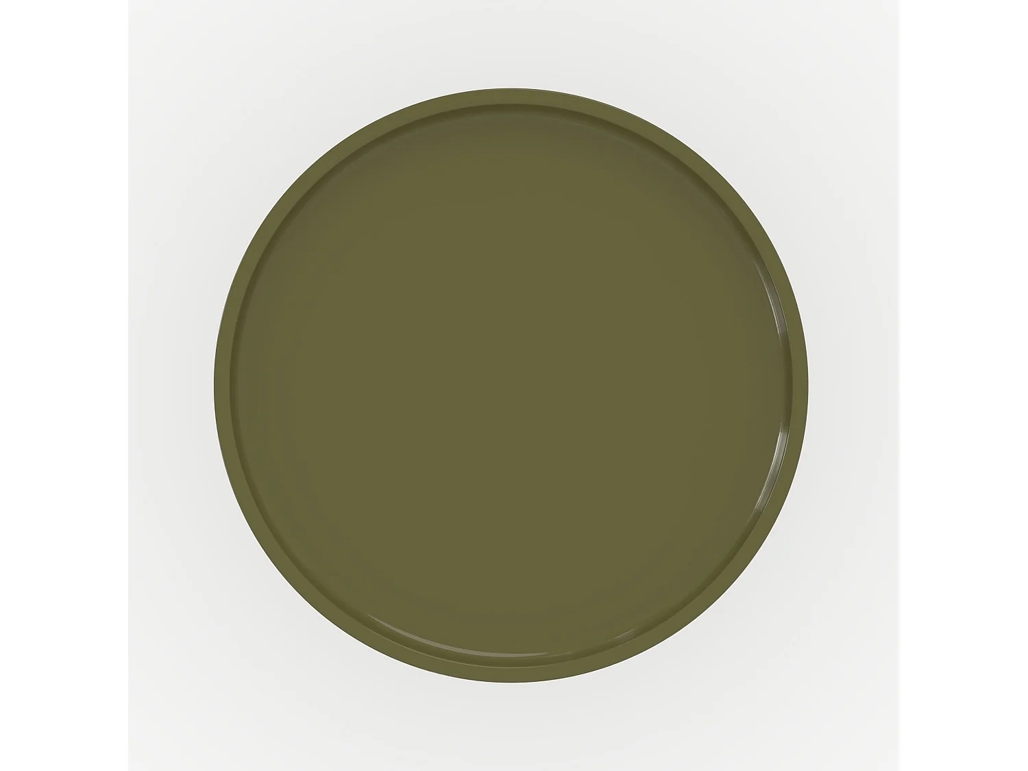 Mesa auxiliar lacada verde oliva en MDF, D40 cm - Nora