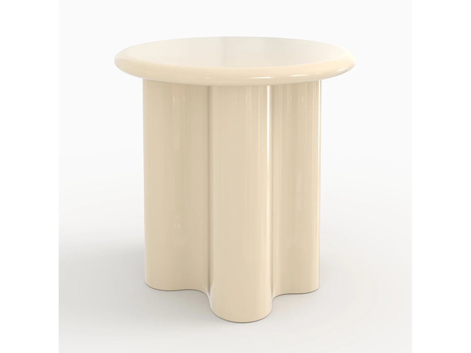 Weiß lackierter Beistelltisch, D50 cm - Olya