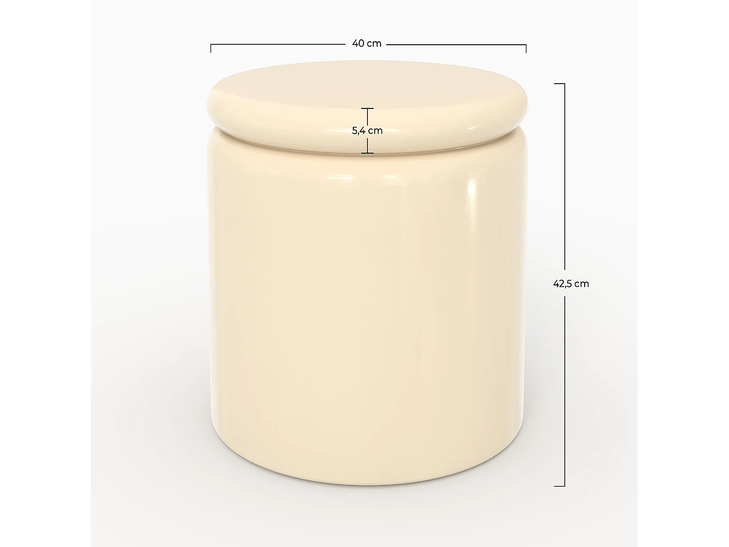 Weiß lackierter Beistelltisch aus MDF, D40 cm - Oscar