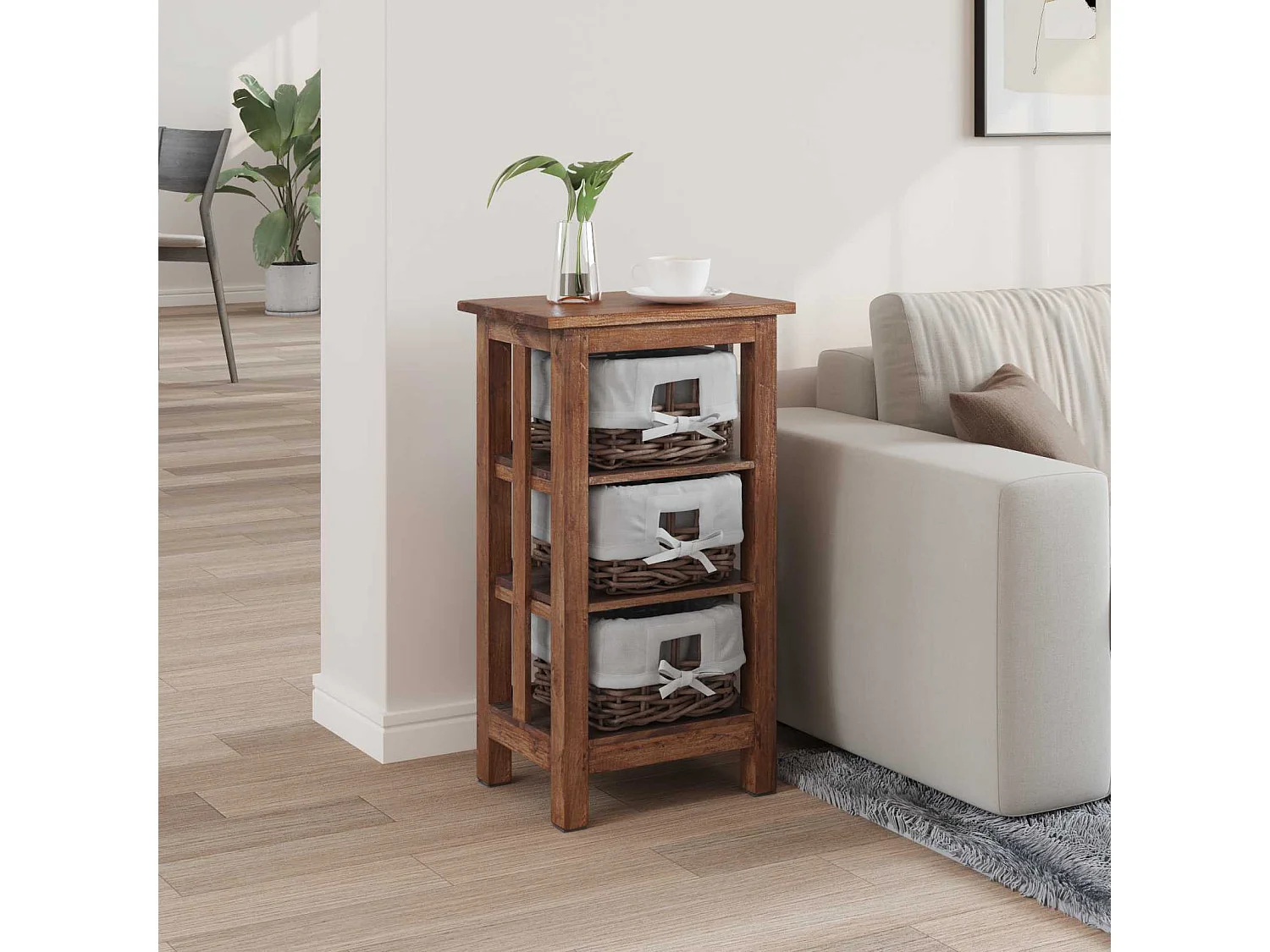 Mesa lateral Marrón Madera maciza de Caoba